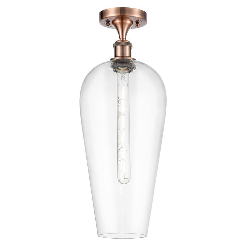 Innovations Lighting Endless Possibilities Ballston - Chelsea - 1 Light 8" Semi-Flush Mount - Clear/Antique Copper