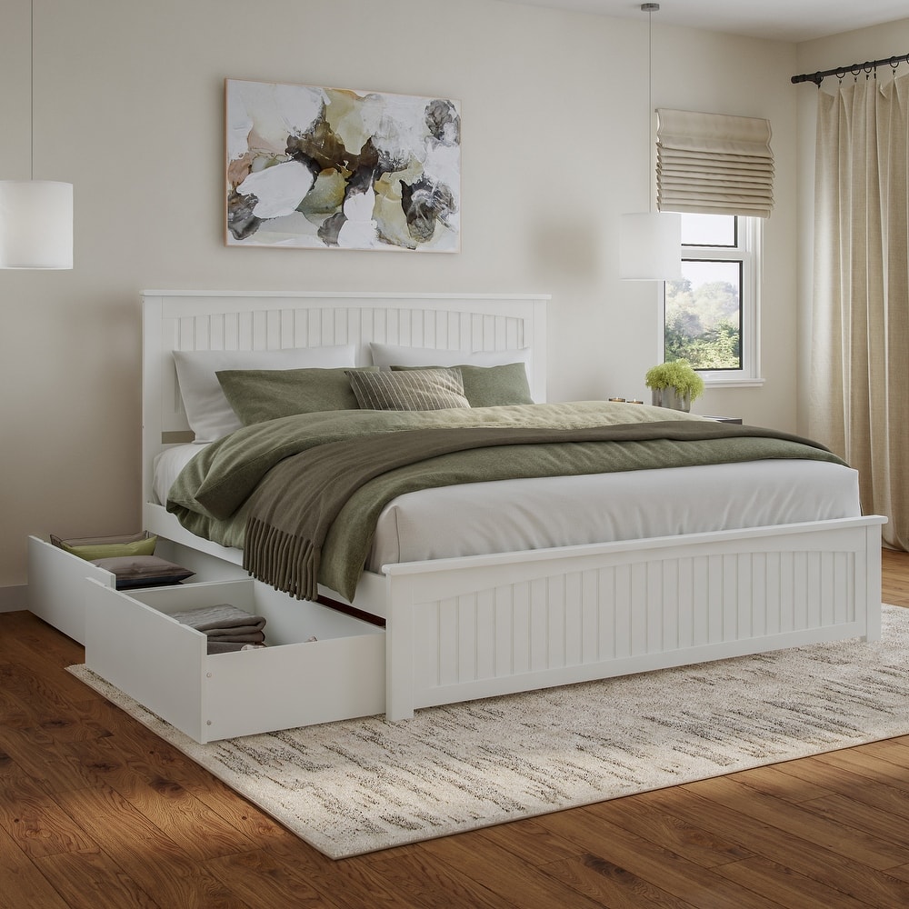 AFI Nantucket Platform Bed with Matching Footboard & Storage Drawers