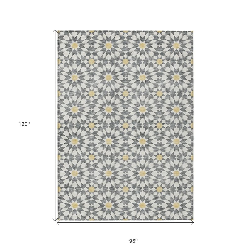 HomeRoots Floral Medallion Transitional Rectangle Outdoor Rug
