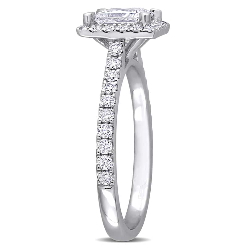 1ct TDW Oval-Cut Lab-Grown Diamond 3-stone Ring 14k White Gold