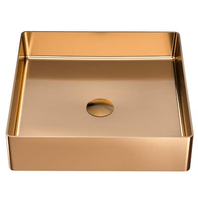 Karran USA CCV500 Cinox 15-3/4" Square Stainless Steel Vessel Bathroom