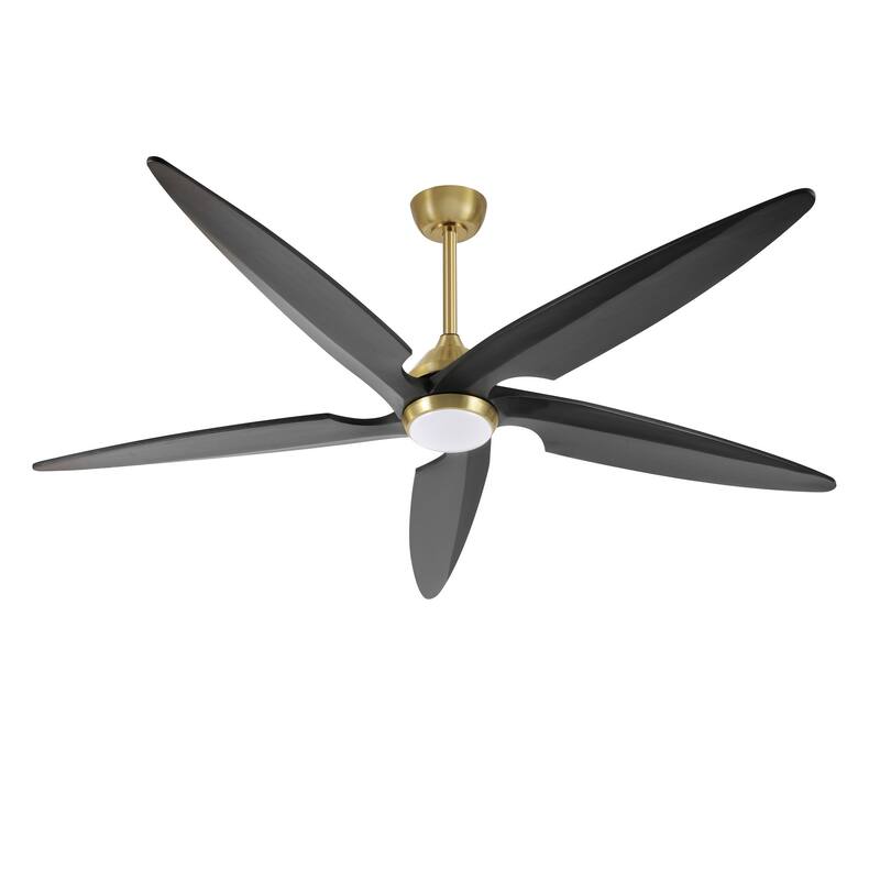 GetLedel 64" Solid Wood 5-Blade Dimmable LED Ceiling Fan with Remote and Light