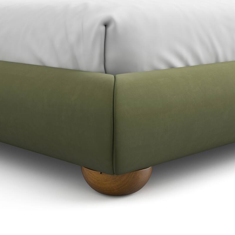 Furniture of America Nilo Modern Fabric Upholstered Platform Bed with Curved Headboard
