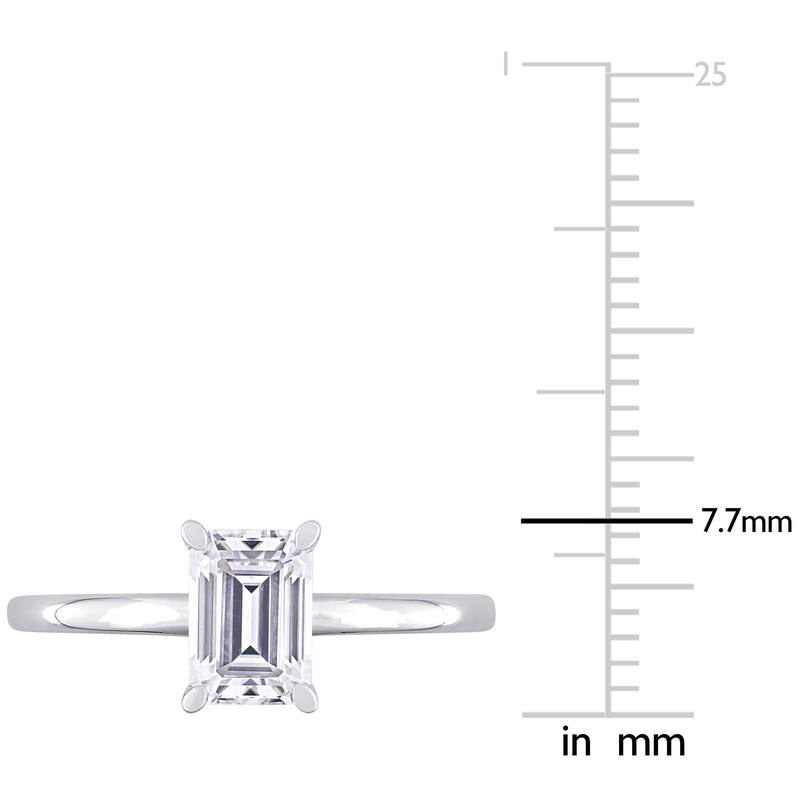 Miadora Sterling Silver 1ct TGW Octagon-cut Created Moissanite Solitaire Engagement Ring