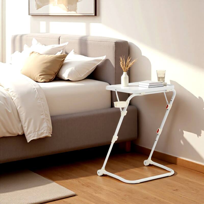 Portable Study Desk with Cup Holder Adjustable Folding for Home, Office,Foldable, Stable, Lightwelght, Storage