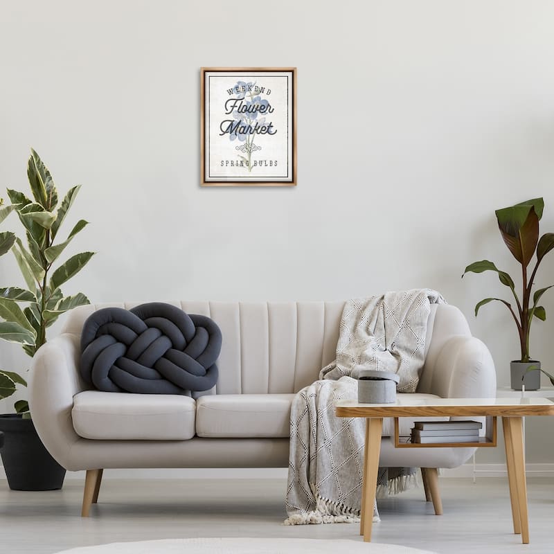 Stupell Weekend Flower Market Framed Floater Canvas Wall Art Design By Lil' Rue