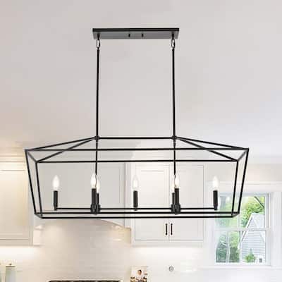 7-Light Traditional Farmhouse Linear Chandelier
