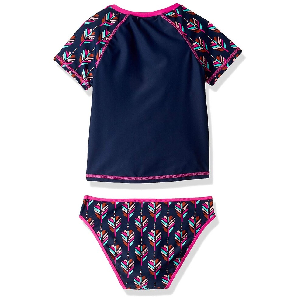 Shop Jessica Simpson Big Girls 2 Piece Rashguard And Bikini Navy