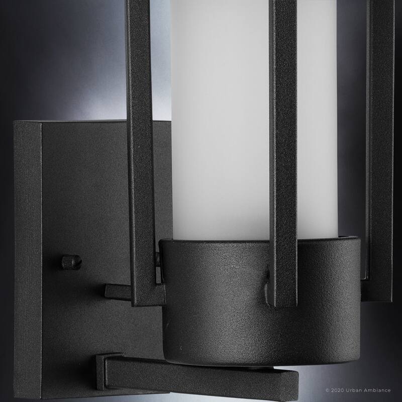 Luxury Mid-Century Modern Outdoor Wall Sconce, 12"H x 9.125"W, with Modern Style, Midnight Black, BWP1310 by Urban Ambiance - 12