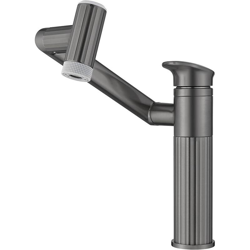 Lefton Rotatable Bathroom Faucet with Temperature Display in Fahrenheit with 2 Water Modes, BF2208-PRO - Grey