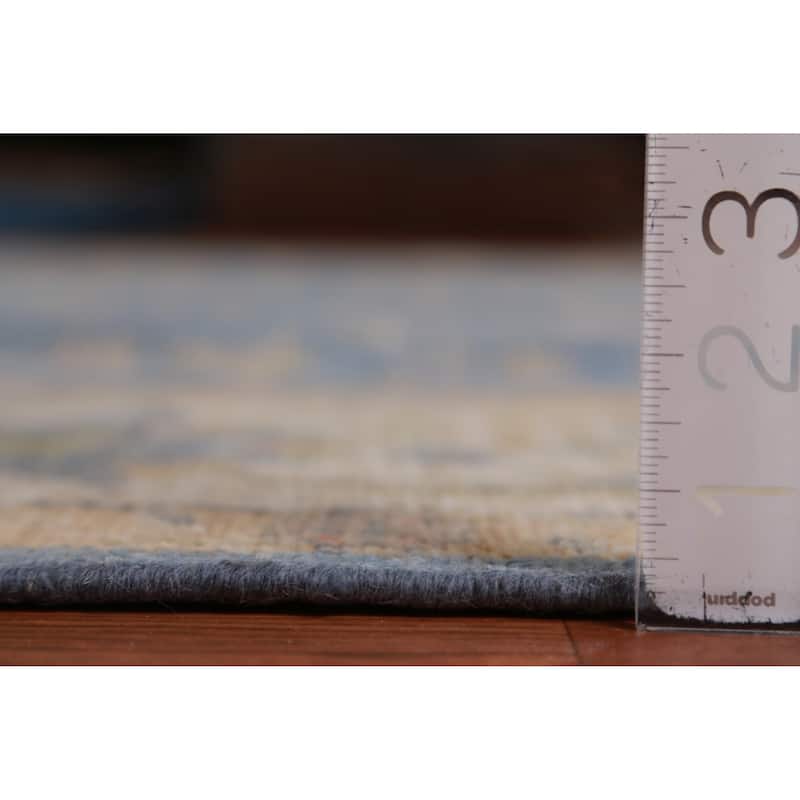 Hand Knotted Oriental 100% Wool Carpet Transitional All-Over Navy Blue & Blues Oushak Area Rug - 10' 0'' X 8' 2''