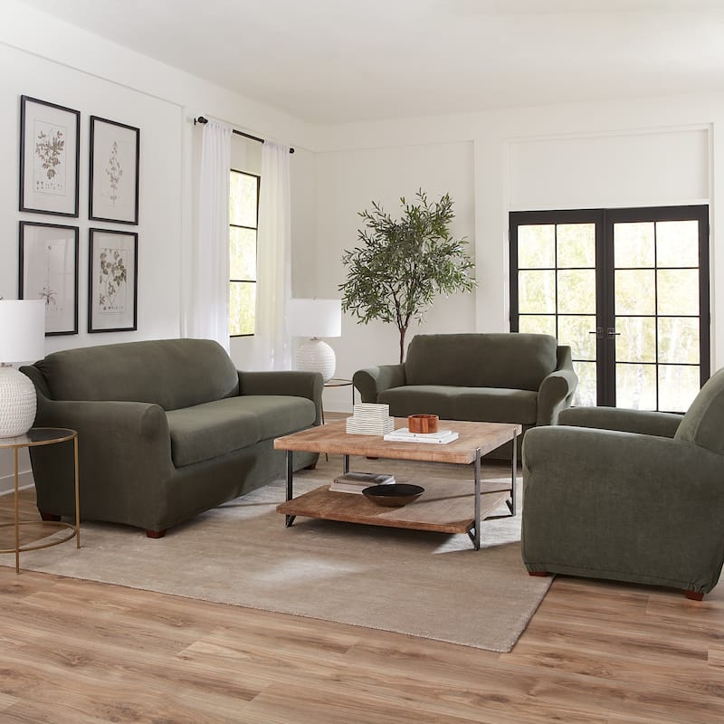 SureFit Stretch Pique 2 Piece Chair Slipcover