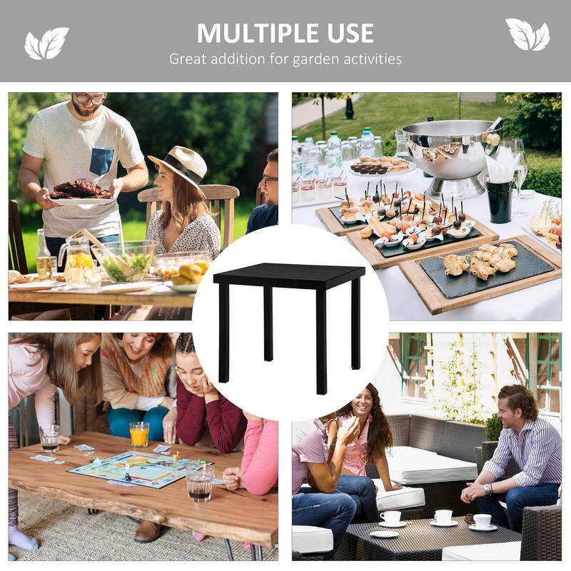 Patio Dining Table for 4,Rectangular Aluminum Outdoor Table for Garden