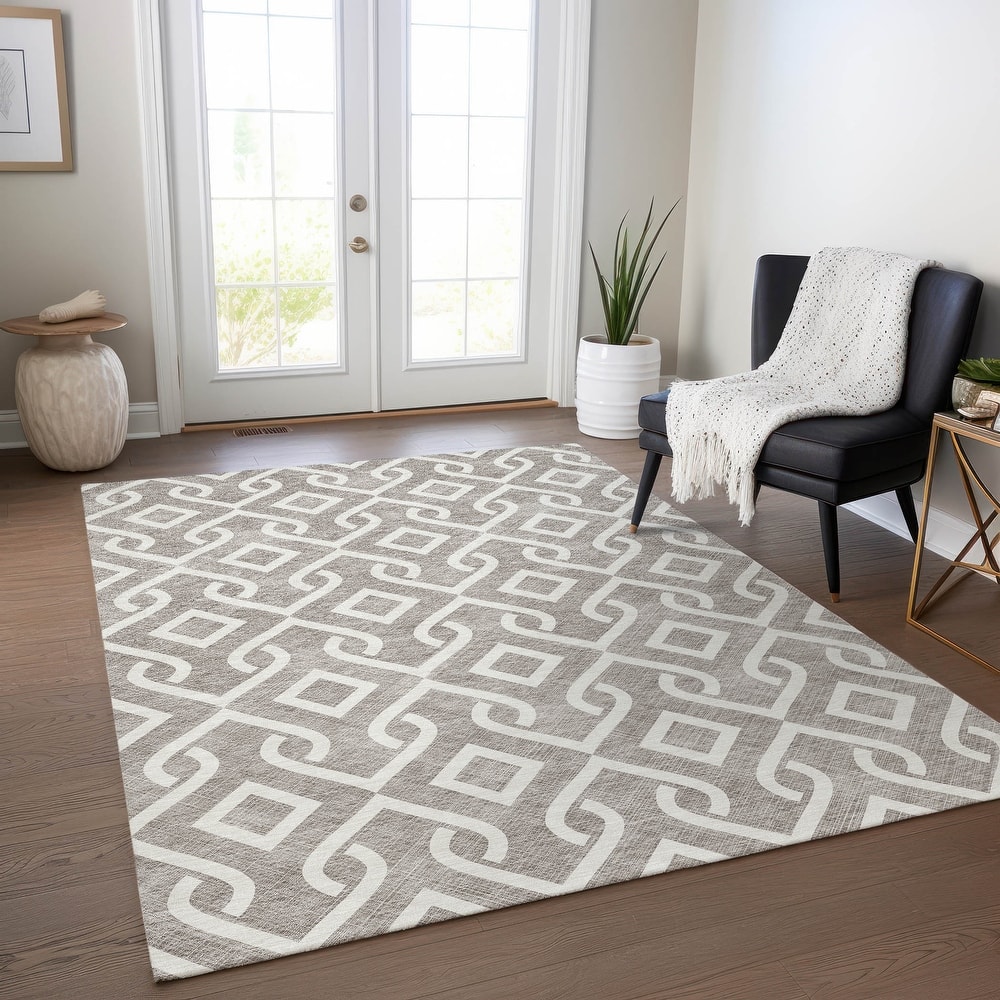 Machine Washable Indoor/ Outdoor Chantille Trellis Rug
