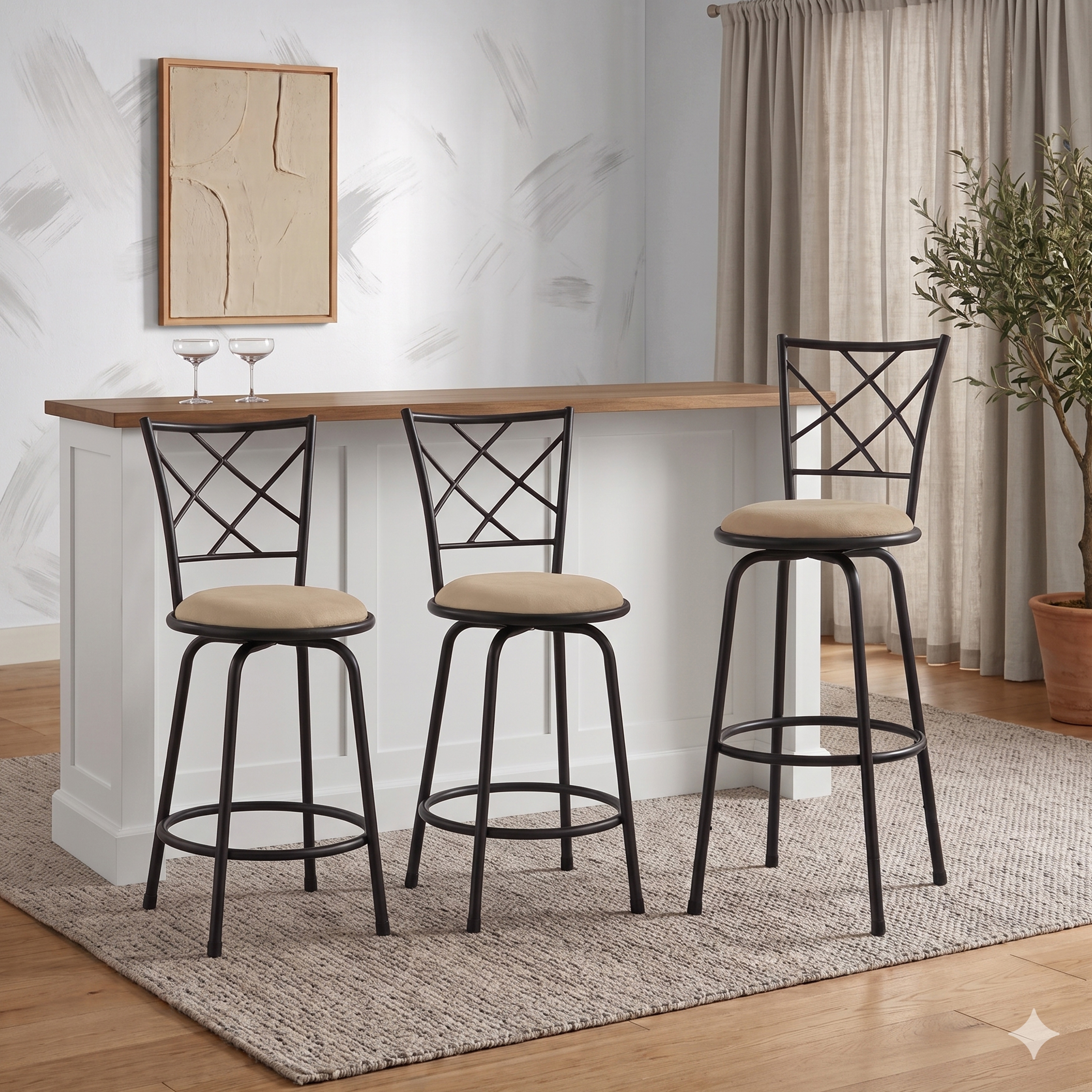 Valleste 21" Convertible Swivel Counter/Pub Height Chair (Set of 3)