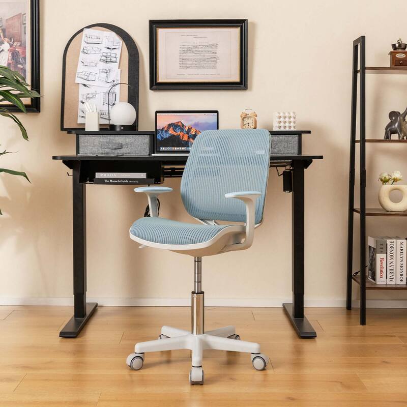 Costway Kids Desk Armchair Swivel Mesh Children Computer Chair with - See Details