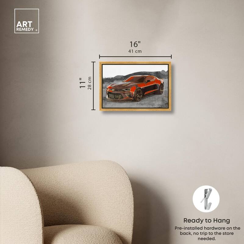 Red Sports Car Canvas by Art Remedy