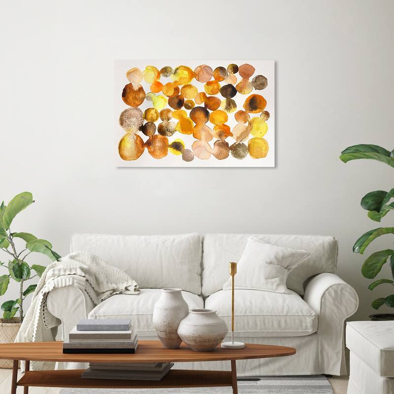 Wynwood Studio Canvas Abstract Amber Color Splash Yellow and Amber Modern & Contemporary Wall Art Canvas Print - 20 x 30