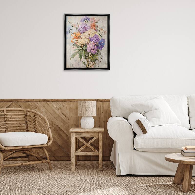 Stupell Abstract Hydrangea Clusters Framed Floater Canvas Wall Art Design By Franklyn Gregory