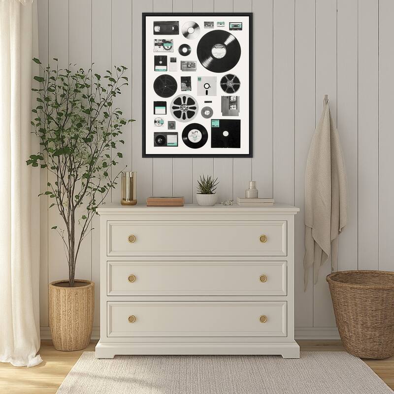 Media Of Eras by Florent Bodart (23 x 30 in.), Framed Canvas Wall Art Print