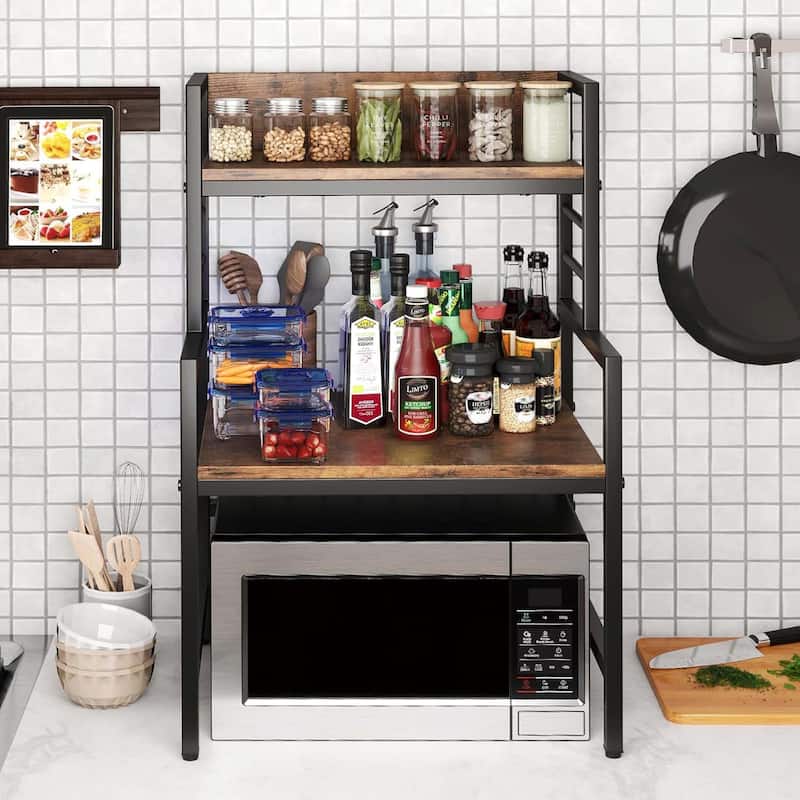 3-Tier Microwave Stand Space-Saving Rack Countertop Organizer Stand
