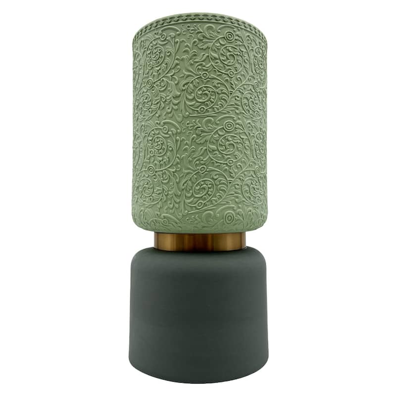 12 Inch Tall Modern Ceramic Flower Vase - Green