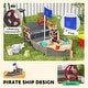 preview thumbnail 13 of 17, Outsunny Large Outdoor Kids Sandbox Backyard Toy, Cedar Wood Sandbox