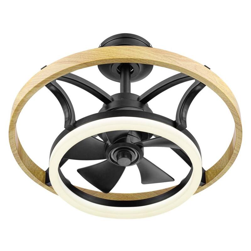 21" Honeywell Acklen Matte Black Fandelier with LED Lights and Remote Control - 21 Inches