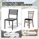 preview thumbnail 31 of 39, 11/13-Piece Outdoor Aluminum Dining Table Set Rectangular Table with Umbrella Hole and Stackable Chairs