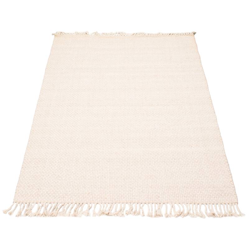 ECARPETGALLERY Braid weave Sienna Beige Wool Rug - 4'11 x 7'10