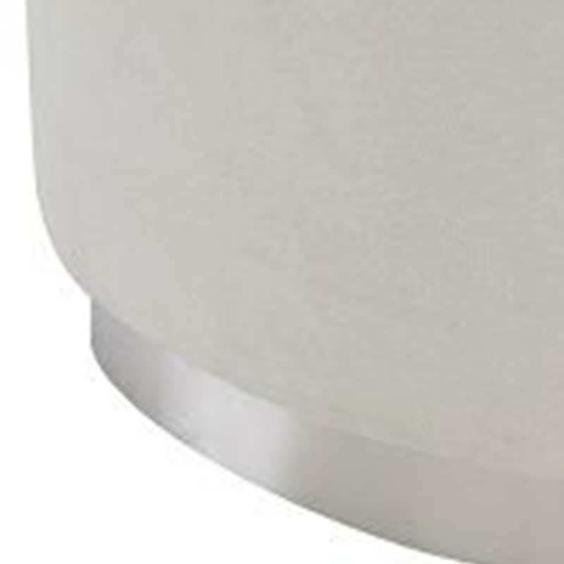 Oggy 39 Inch Accent Chair with 1 Pillow, Barrel Shape, Soft Beige Chenille