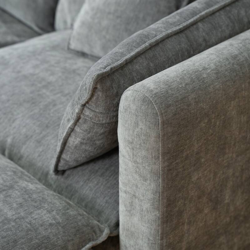 Sofa 144-in Casual Gray 6 -seater Reclining Sectional - 8' x 10'