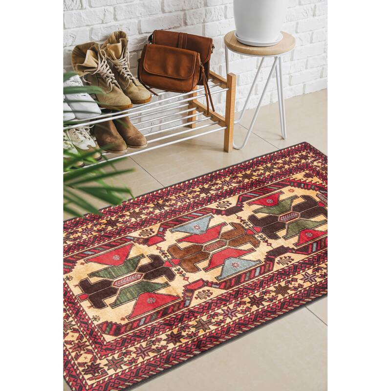 Teimani Orange Rug 2'11" x 4'10" - 2'11 x 4'10