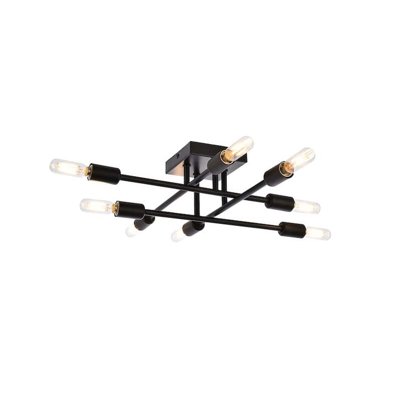 Serene 8 Light Flush Mount - 19.1 Inch - Black