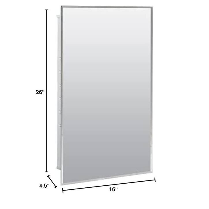 Frameless Mirror Medicine Made for Recessed or Surface Mount