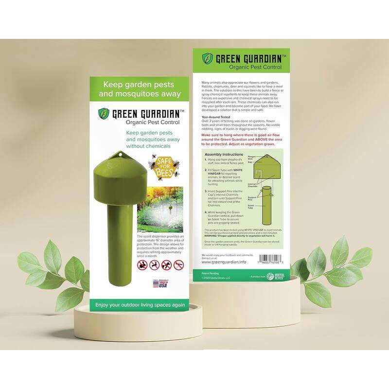 Green Guardian Garden and Mosquito Pest Control Device – Chemical Free, Pet Safe, 16 Ft Coverage