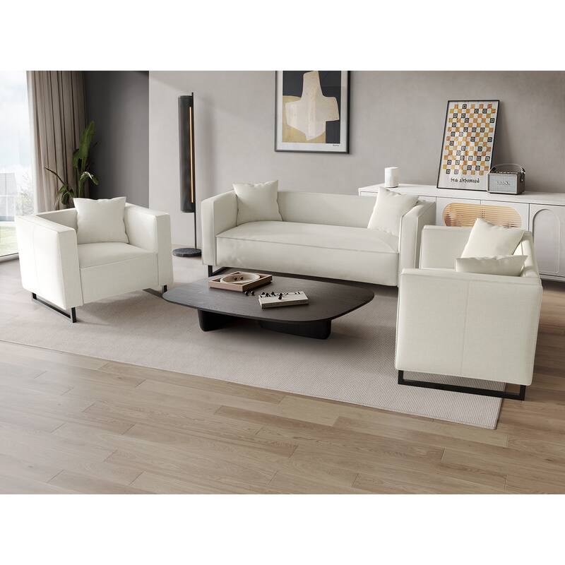 CraftPorch Mid Century Modern 3- Pieces Upholstered Living Room Set