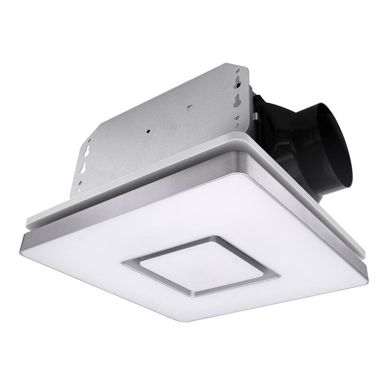 Akicon Bathroom Exhaust Fan with Light, 90 CFM, 1.5 Sones, Nightlight Included - Silver