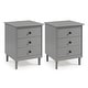 preview thumbnail 32 of 32, Walker Edison Bullrushes Solid Wood 3-Drawer Nightstand, Set of 2
