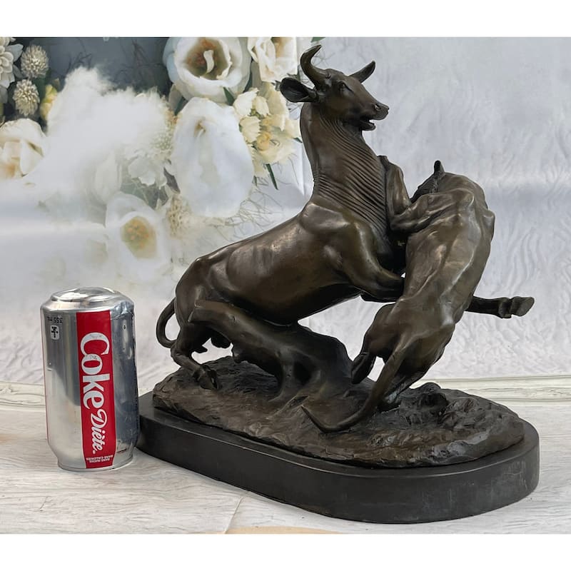 100 Percent Solid Bronze Signed French Animal Cheetah Gazelle Sculpture Figurine