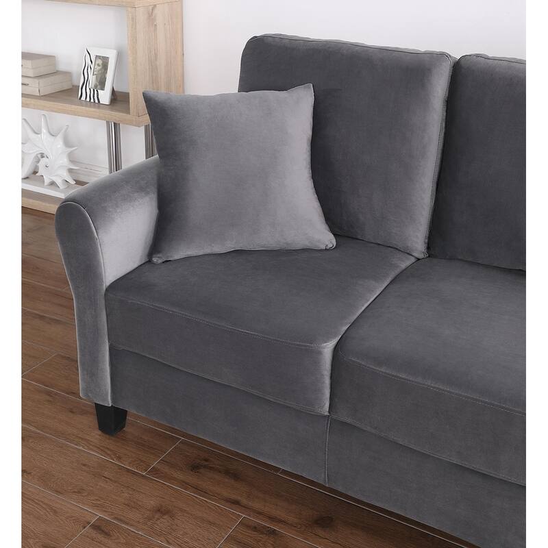 Velvet Couch with 2 Pillow Living Room Furniture 3 Seater Sofa