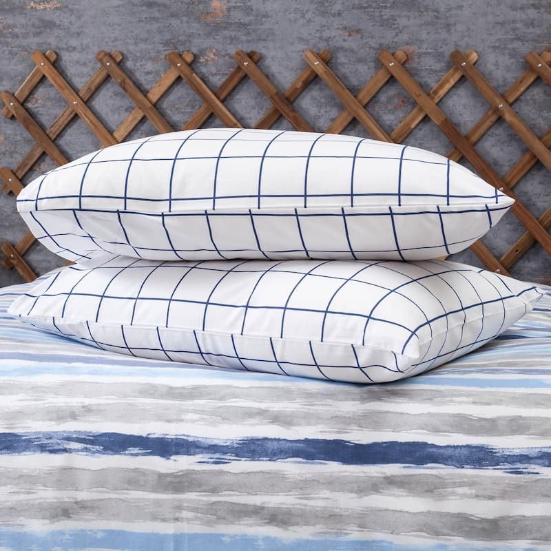 SUSSEXHOME Off White Full Size Duvet Cover Set Blue,Hypoallergenic