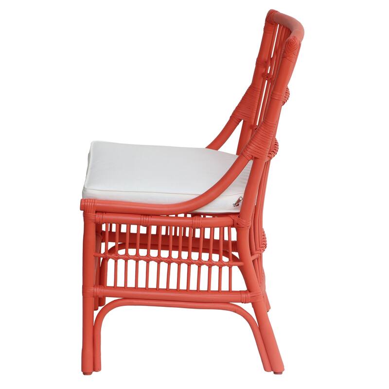 Rattan Slat Back Cushioned Dining Chairs, Set of Two by East at Main