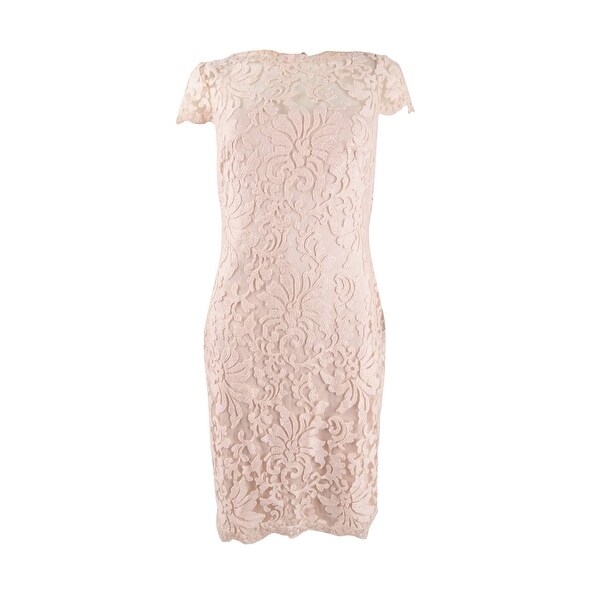 tadashi shoji rose embroidered lace gown