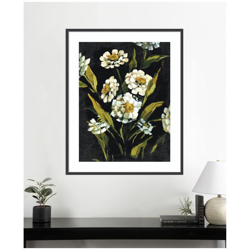 Kate and Laurel Framed Art Moody Floral 1 by Annie Quigley