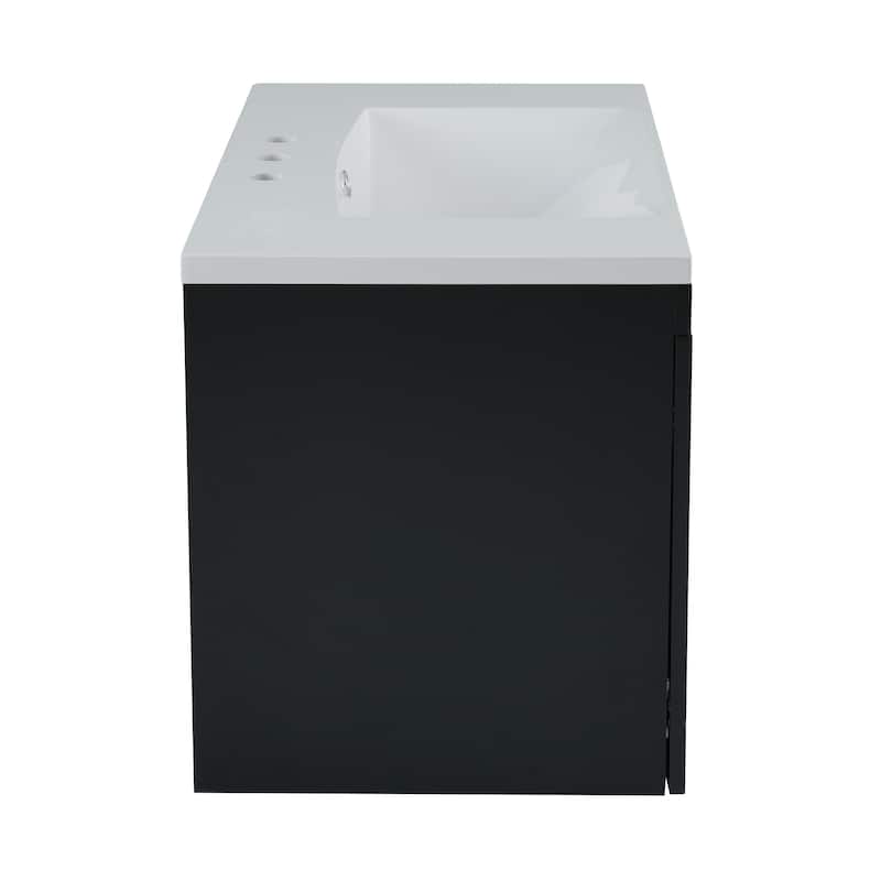 72'' Wall Mounted Bathroom Vanity, Floating Bathroom Storage Cabinet With 2 Drawers, Solid Wood Bathroom Cabinet
