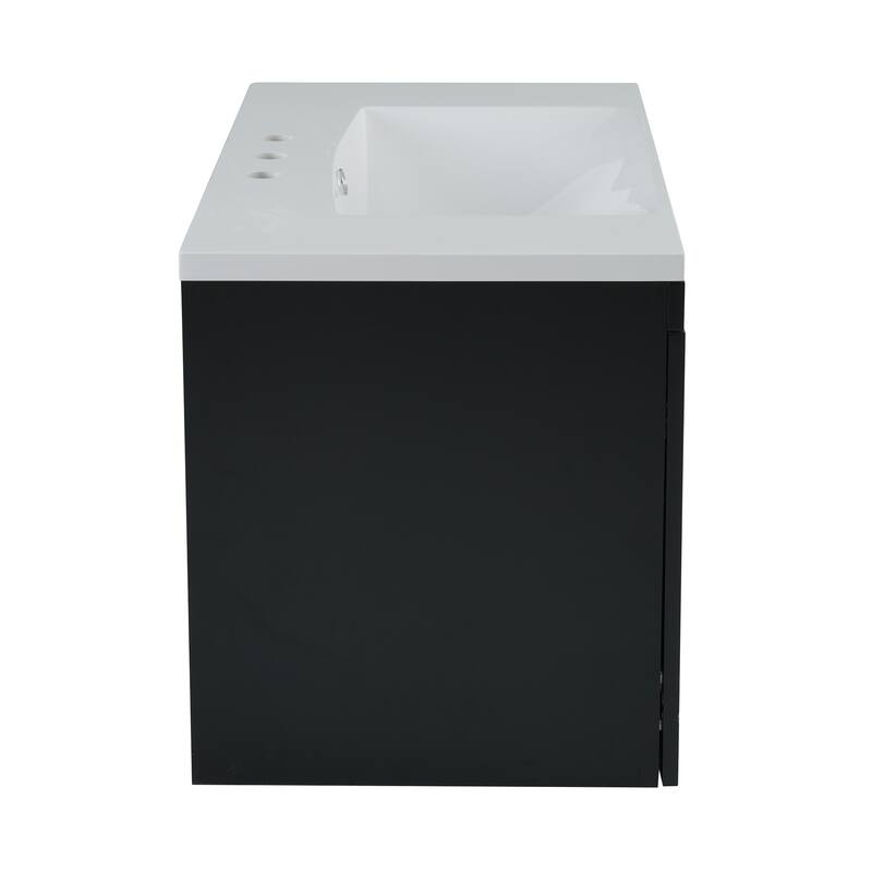 GDFStudio - Danford Modern Floating Double Bathroom Vanity Set with Resin Sink & Soft-Closing Doors - 72'W