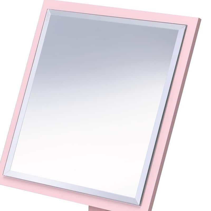 HomeRoots 9" Brushed Rectangle Makeup Shaving Tabletop Mirror Freestanding With Frame - 5.25
