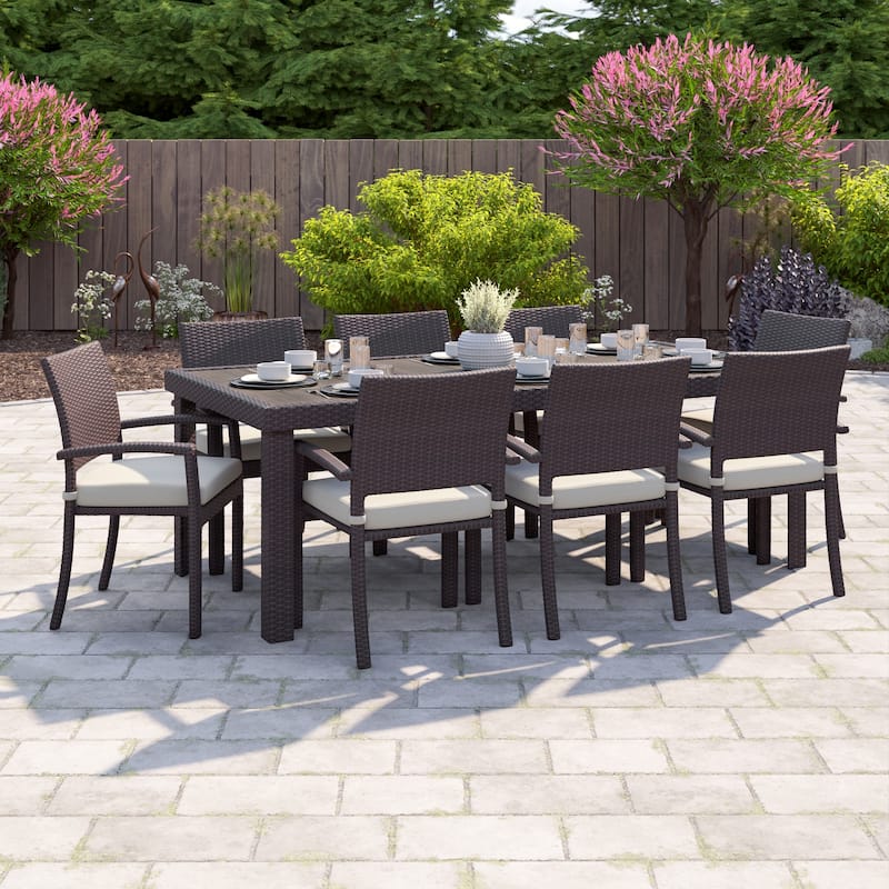 Portofino Comfort 9 Piece Sunbrella Outdoor Patio Dining Set