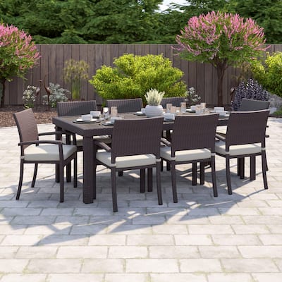 Portofino Comfort 9 Piece Sunbrella Outdoor Patio Dining Set